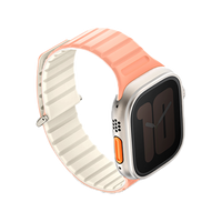 UNIQ REVIX EVO REVERSIBLE MAGNETIC APPLE WATCH STRAP 49/45/44/42MM - CREPE (CREPE PINK/IVORY)