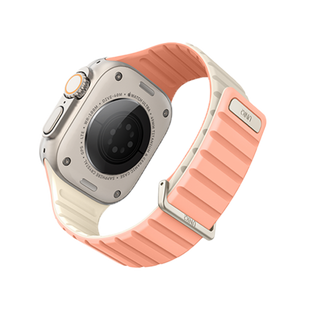 UNIQ REVIX EVO REVERSIBLE MAGNETIC APPLE WATCH STRAP 49/45/44/42MM - CREPE (CREPE PINK/IVORY)