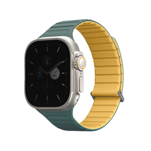 UNIQ REVIX EVO REVERSIBLE MAGNETIC APPLE WATCH STRAP 49/45/44/42MM - VIRIDIAN (VIRIDIAN GREEN/BURNT YELLOW)