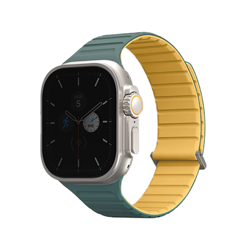 UNIQ REVIX EVO REVERSIBLE MAGNETIC APPLE WATCH STRAP 49/45/44/42MM - VIRIDIAN (VIRIDIAN GREEN/BURNT YELLOW)