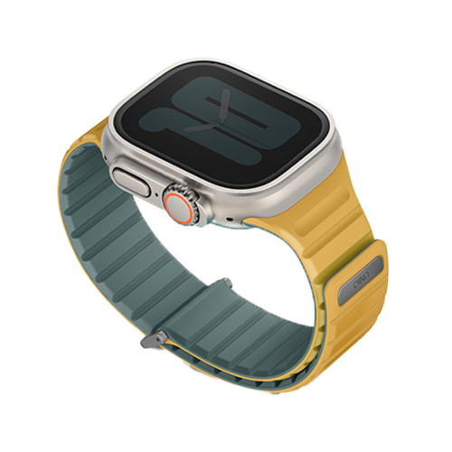 UNIQ REVIX EVO REVERSIBLE MAGNETIC APPLE WATCH STRAP 49/45/44/42MM - VIRIDIAN (VIRIDIAN GREEN/BURNT YELLOW)