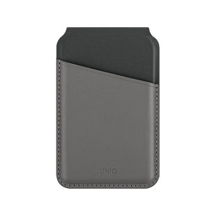 UNIQ LYDEN DS RFID-BLOCKING MAGNETIC CARD HOLDER WITH STAND - CHARCOAL (RHINO GREY/BLACK)