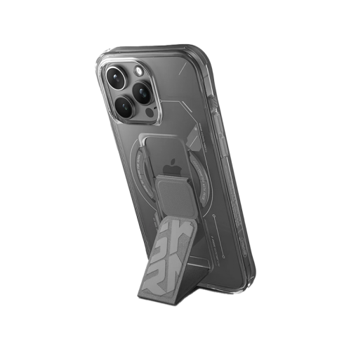 SKINARMA IPHONE 15 PRO (6.1”) HELIO MAG-CHARGE + GRIP-STAND GREY