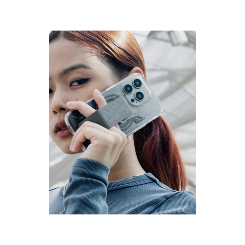 SKINARMA IPHONE 15 PRO (6.1”) HELIO MAG-CHARGE + GRIP-STAND GREY