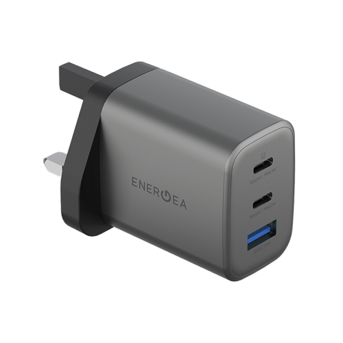 ENERGEA AMPCHARGE GAN65, 2C1A PD/PPS/QC3.0 WALL CHARGER,65W (UK) - GUNMETAL