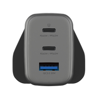 ENERGEA AMPCHARGE GAN65, 2C1A PD/PPS/QC3.0 WALL CHARGER,65W (UK) - GUNMETAL