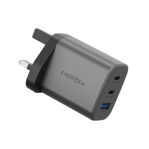 ENERGEA AMPCHARGE GAN65, 2C1A PD/PPS/QC3.0 WALL CHARGER,65W (UK) - GUNMETAL