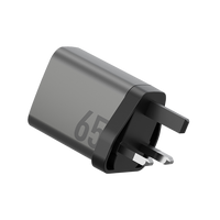 ENERGEA AMPCHARGE GAN65, 2C1A PD/PPS/QC3.0 WALL CHARGER,65W (UK) - GUNMETAL