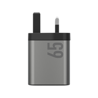 ENERGEA AMPCHARGE GAN65, 2C1A PD/PPS/QC3.0 WALL CHARGER,65W (UK) - GUNMETAL
