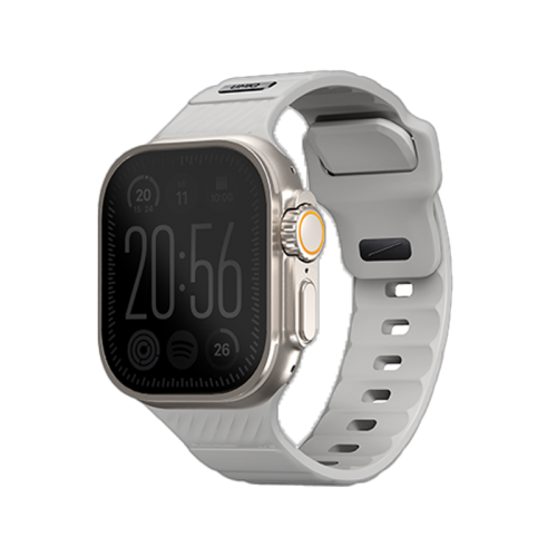 UNIQ STRIDE FKM RUBBER APPLE WATCH STRAP 49/45/44/42MM - CHALK GREY (GREY)