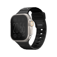 UNIQ STRIDE FKM RUBBER APPLE WATCH STRAP 49/45/44/42MM - MIDNIGHT BLACK (MIDNIGHT BLACK)