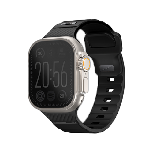UNIQ STRIDE FKM RUBBER APPLE WATCH STRAP 49/45/44/42MM - MIDNIGHT BLACK (MIDNIGHT BLACK)