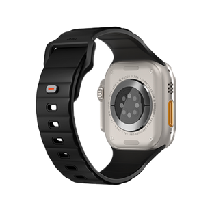 UNIQ STRIDE FKM RUBBER APPLE WATCH STRAP 49/45/44/42MM - MIDNIGHT BLACK (MIDNIGHT BLACK)