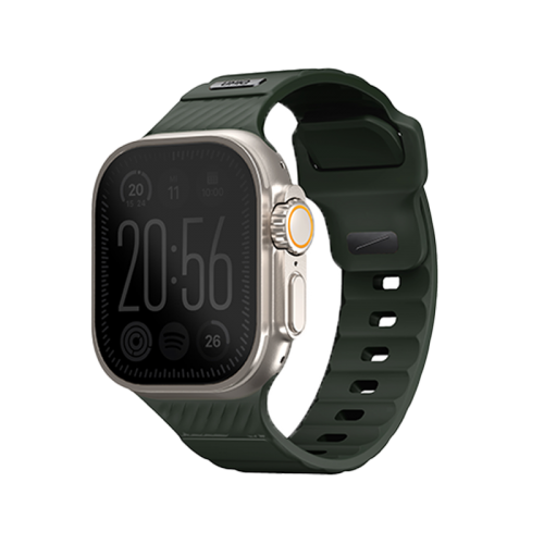UNIQ STRIDE FKM RUBBER APPLE WATCH STRAP 49/45/44/42MM - MOSS GREEN (GREEN)