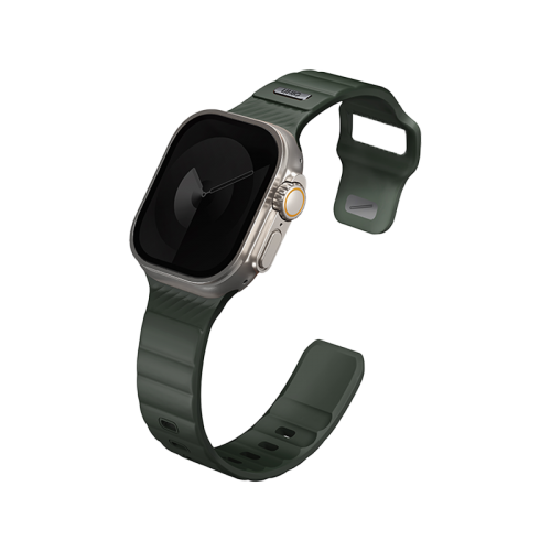 UNIQ STRIDE FKM RUBBER APPLE WATCH STRAP 49/45/44/42MM - MOSS GREEN (GREEN)