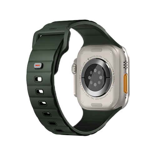 UNIQ STRIDE FKM RUBBER APPLE WATCH STRAP 49/45/44/42MM - MOSS GREEN (GREEN)