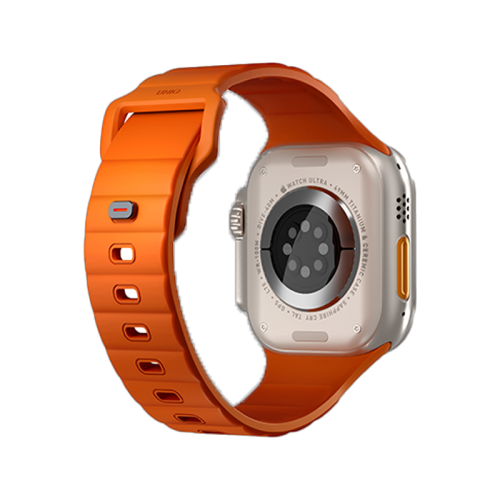 UNIQ STRIDE FKM RUBBER APPLE WATCH STRAP 49/45/44/42MM - VOLT ORANGE (VOLT ORANGE)