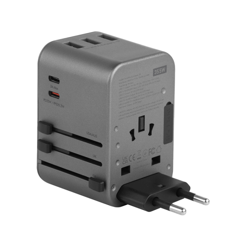 ENERGEA TRAVELWORLD ADAPTER 35, 3A2C 35.5W - GUNMETAL