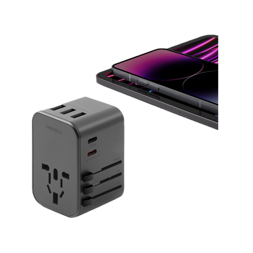 ENERGEA TRAVELWORLD ADAPTER 35, 3A2C 35.5W - GUNMETAL