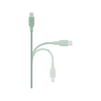 BAZIC GOCHARGE WEAVE C-C CABLE 480MBPS, 60W 1.5M - Green