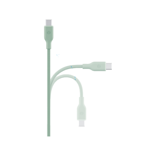BAZIC GOCHARGE WEAVE C-C CABLE 480MBPS, 60W 1.5M - Green