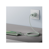 BAZIC GOCHARGE WEAVE C-C CABLE 480MBPS, 60W 1.5M - Green