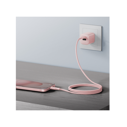 BAZIC GOCHARGE WEAVE C-C CABLE 480MBPS, 60W 1.5M - Pink