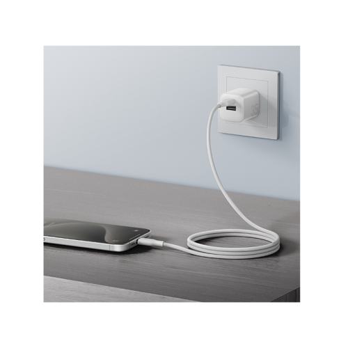 BAZIC GOCHARGE WEAVE C-C CABLE 480MBPS, 60W 1.5M - white