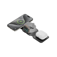 BAZIC GOMAG TRIO PLUS, 3IN1 ELEVATED FOLDABLE MAGNETIC WIRELESS CHARGER 15W IPHONE/WATCH/AIRPODS - GREY