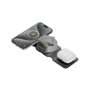 BAZIC GOMAG TRIO PLUS, 3IN1 ELEVATED FOLDABLE MAGNETIC WIRELESS CHARGER 15W IPHONE/WATCH/AIRPODS - GREY