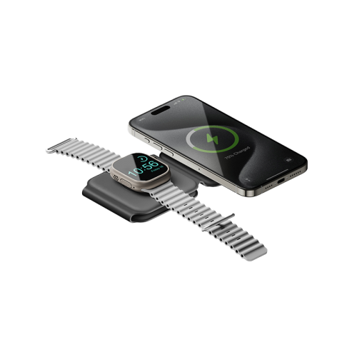 BAZIC GOMAG TRIO PLUS, 3IN1 ELEVATED FOLDABLE MAGNETIC WIRELESS CHARGER 15W IPHONE/WATCH/AIRPODS - GREY