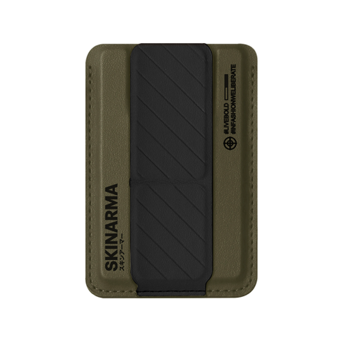 SKINARMA MAG-CHARGE CARD HOLDER WITH GRIP STAND ~ KADO EOL Olive