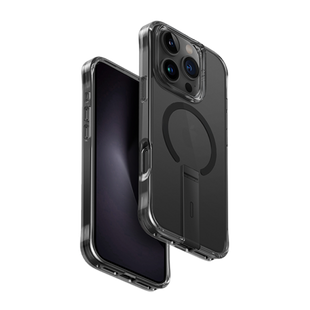 UNIQ HYBRID IPHONE 16 PRO (2024) 6.3 MAGCLICK CHARGING ELEVA WITH VERTICAL STAND - CARBON (BLACK)