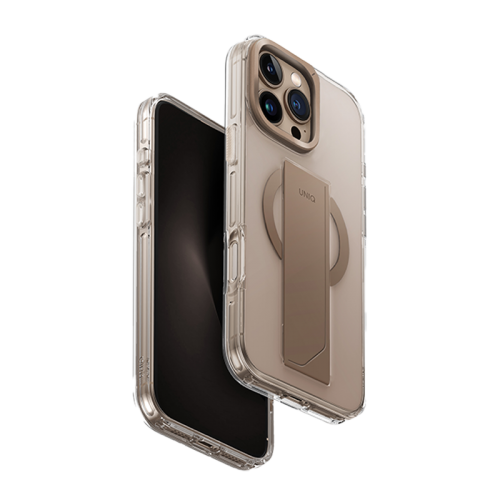 UNIQ HYBRID IPHONE 16 PRO (2024) 6.3 HELDRO MAX MAGCLICK WITH CAMERA STAND - TAUPE GOLD (TAUPE GOLD)