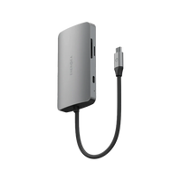 ENERGEA ALUHUB HD PRO 2 , 8 IN 1  ALUMINIUM ALLOY CHARGING HUB - GUNMETAL