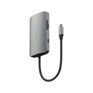 ENERGEA ALUHUB HD PRO 2 , 8 IN 1  ALUMINIUM ALLOY CHARGING HUB - GUNMETAL