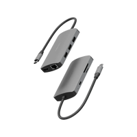 ENERGEA ALUHUB HD PRO 2 , 8 IN 1  ALUMINIUM ALLOY CHARGING HUB - GUNMETAL