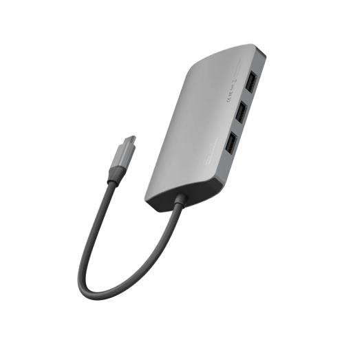 ENERGEA ALUHUB HD PRO 2 , 8 IN 1  ALUMINIUM ALLOY CHARGING HUB - GUNMETAL