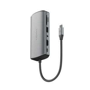 ENERGEA ALUHUB MAX,11 IN 1  ALUMINIUM ALLOY CHARGING HUB - GUNMETAL