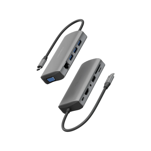 ENERGEA ALUHUB MAX,11 IN 1  ALUMINIUM ALLOY CHARGING HUB - GUNMETAL