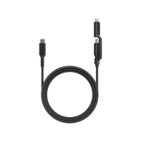 ENERGEA FLOW DUO 2-IN-1  C TO C + LIGHTNING CABLE, 480MBPS, 240W, 1.5M -BLACK