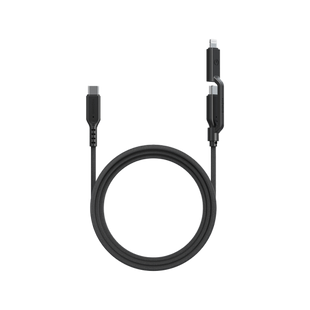 ENERGEA FLOW DUO 2-IN-1  C TO C + LIGHTNING CABLE, 480MBPS, 240W, 1.5M -BLACK
