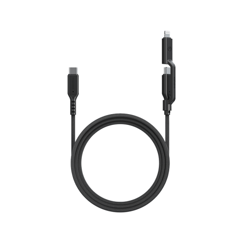 ENERGEA FLOW DUO 2-IN-1  C TO C + LIGHTNING CABLE, 480MBPS, 240W, 1.5M -BLACK