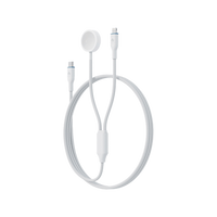 BAZIC GOCHARGE DEUCE CABLE, USB-C TO LIGHTNING WITH WATCH CHARGER 1.8M- WHITE EOL