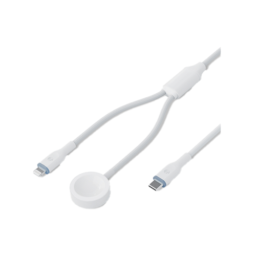 BAZIC GOCHARGE DEUCE CABLE, USB-C TO LIGHTNING WITH WATCH CHARGER 1.8M- WHITE EOL