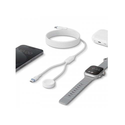 BAZIC GOCHARGE DEUCE CABLE, USB-C TO C WITH WATCH CHARGER 1.8M- WHITE EOL