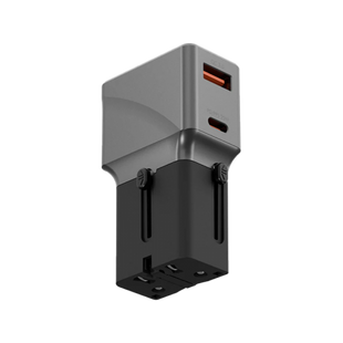 ENERGEA TRAVELWORLD ADAPTER 25, 1A1C 25W - GUNMETAL BLACK