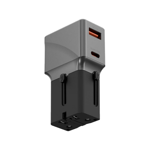 ENERGEA TRAVELWORLD ADAPTER 25, 1A1C 25W - GUNMETAL BLACK
