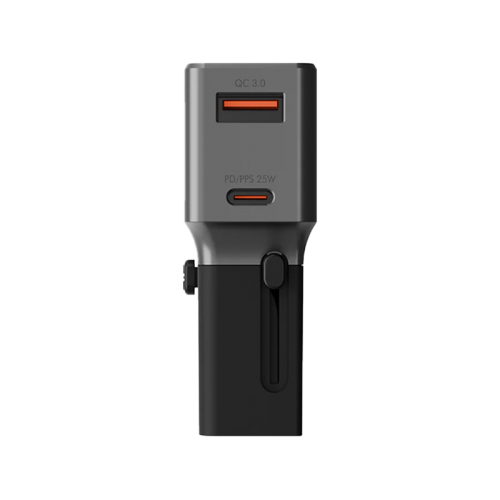 ENERGEA TRAVELWORLD ADAPTER 25, 1A1C 25W - GUNMETAL BLACK