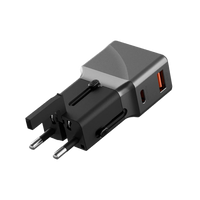 ENERGEA TRAVELWORLD ADAPTER 25, 1A1C 25W - GUNMETAL BLACK